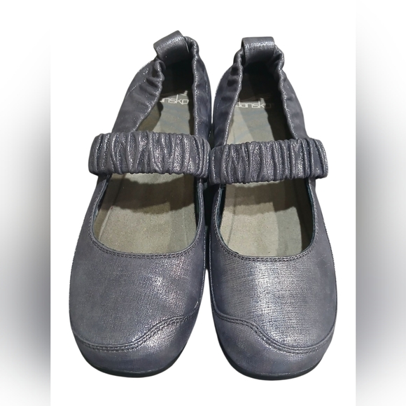 Dansko Leather Blue Metallic Mary Jane Womans 39 8.5 Womans - Picture 4 of 9